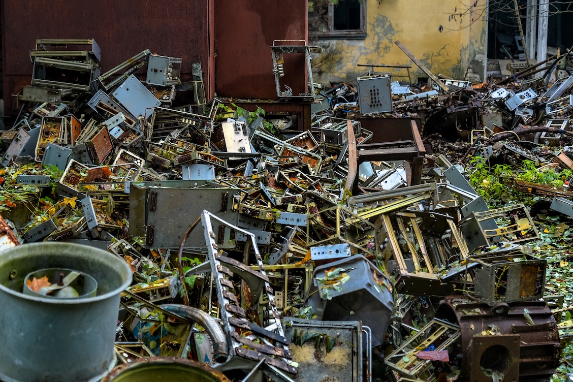 Dump of electronic waste.